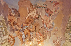 Luigi Mussi, Le quattro stagioni, affresco nella volta di una delle sale Luigi Mussi, Le quattro stagioni, affresco nella volta di una delle sale